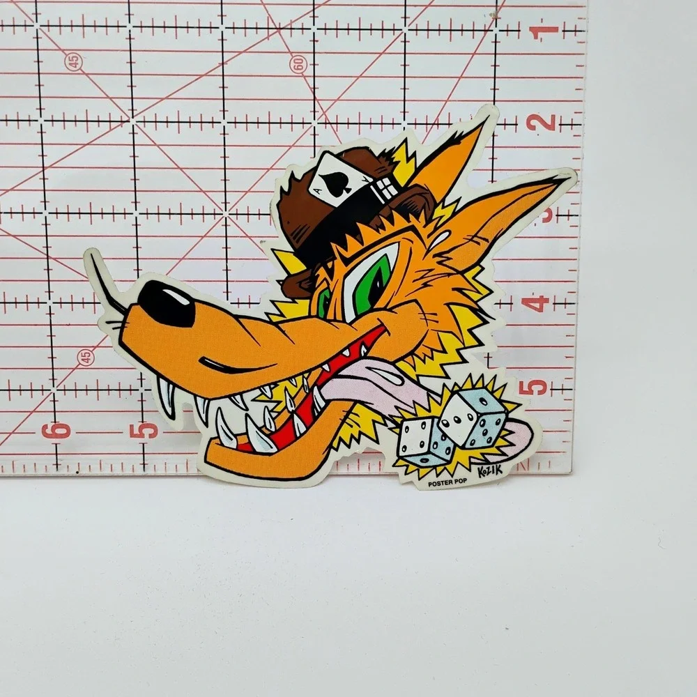 Kozik Wolf Sticker Vintage Poster Pop Culture 1990's Street Art Graffiti